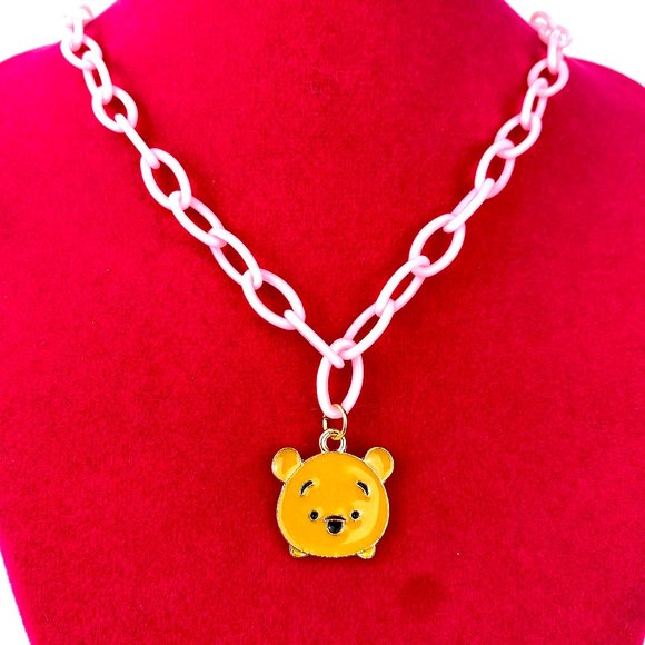 Winne da Poo on Pink Plastic Chain Necklace
